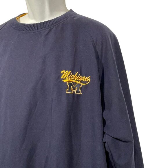 Vtg University of Michigan Pro Edge Reversible Pullover Windbreaker Mens Sz XL - Picture 3 of 11